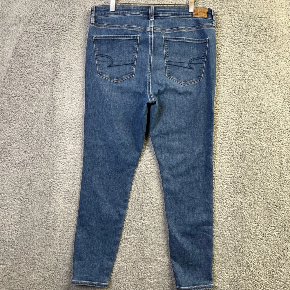 American Eagle Jeans Women 16R Blue Denim Next Level Stretch High Rise Jegging